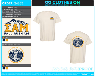 Illinois Sammy Fall 2026 Rush Comfort Colors Tees