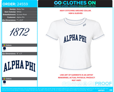 Alpha Phi New Member Gift Baby Tees Fall 2026