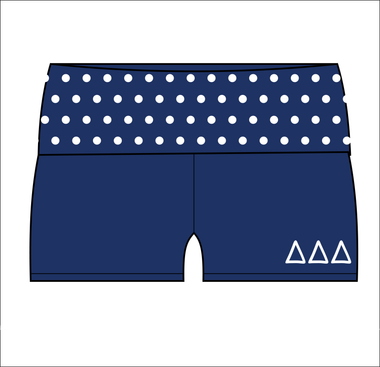 Tri Delta Polka Dot Foldover Shorts