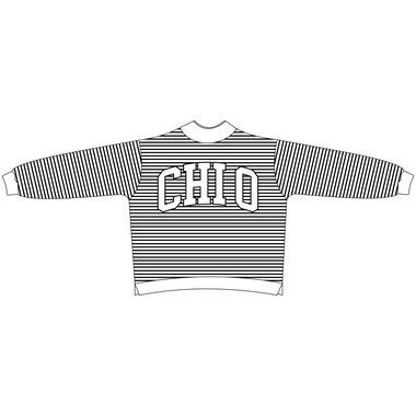 WVU Chi Omega Striped Mockneck