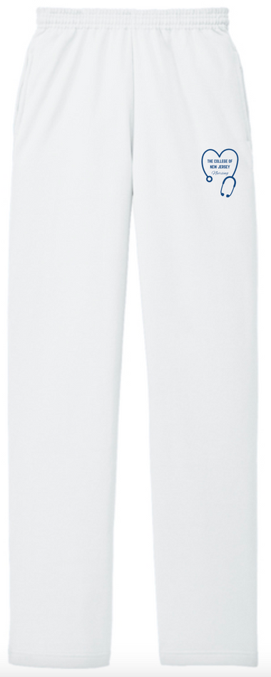 TCNJ Nursing Stethoscope Open Bottom Sweatpants with Pockets