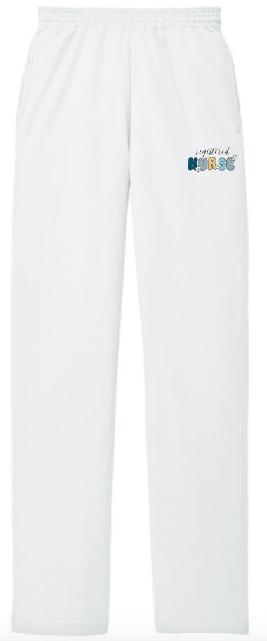 TCNJ Nursing Daisy Nurse Open Bottom Sweatpants with Pockets