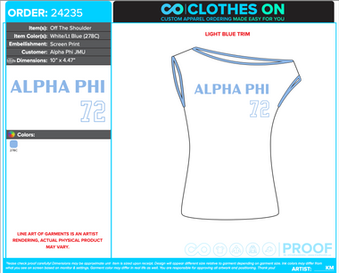 JMU Alpha Phi Recruitment Open House Off the Shoulder Tees