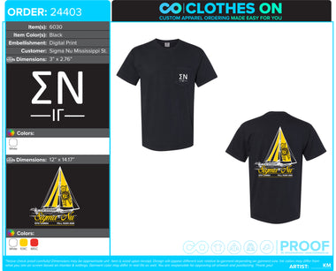 Mississippi State Sigma Nu Rush Tees Fall 2026