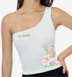 Nevada Tri Delta Full Bloom One Shoulder Top