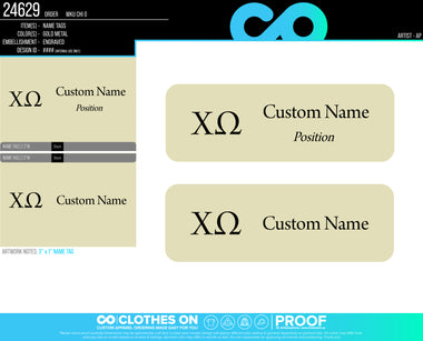 WKU Chi O Name Tags