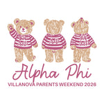 Villanova Alpha Phi Fall 2026 Parents Weekend Comfort Colors Pocket Tee