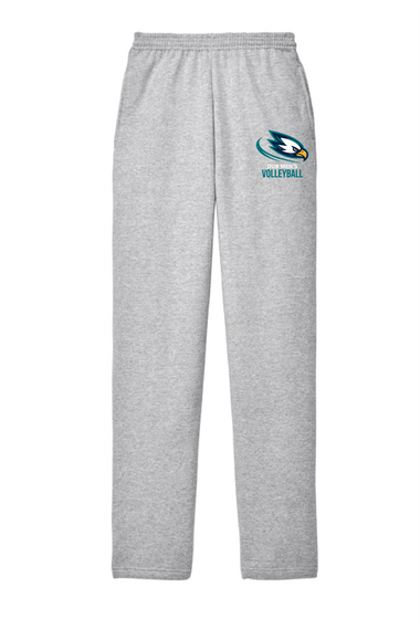 UNCW Men's Club Volleyball Pocketed Open-Bottom Sweatpants