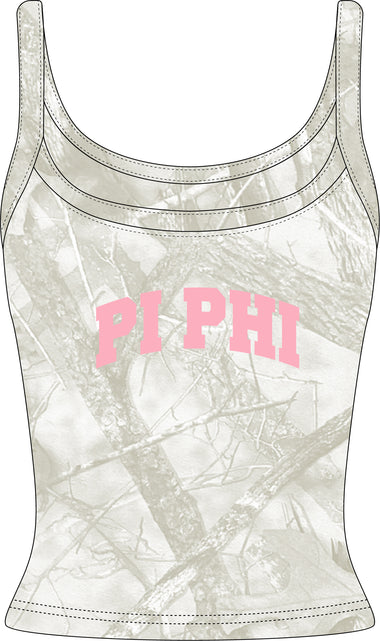 UNT Pi Beta Phi YourWay Light Camo Spaghetti Strap Tank