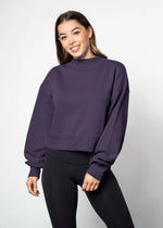Cropped Mock-Neck Sweatshirt