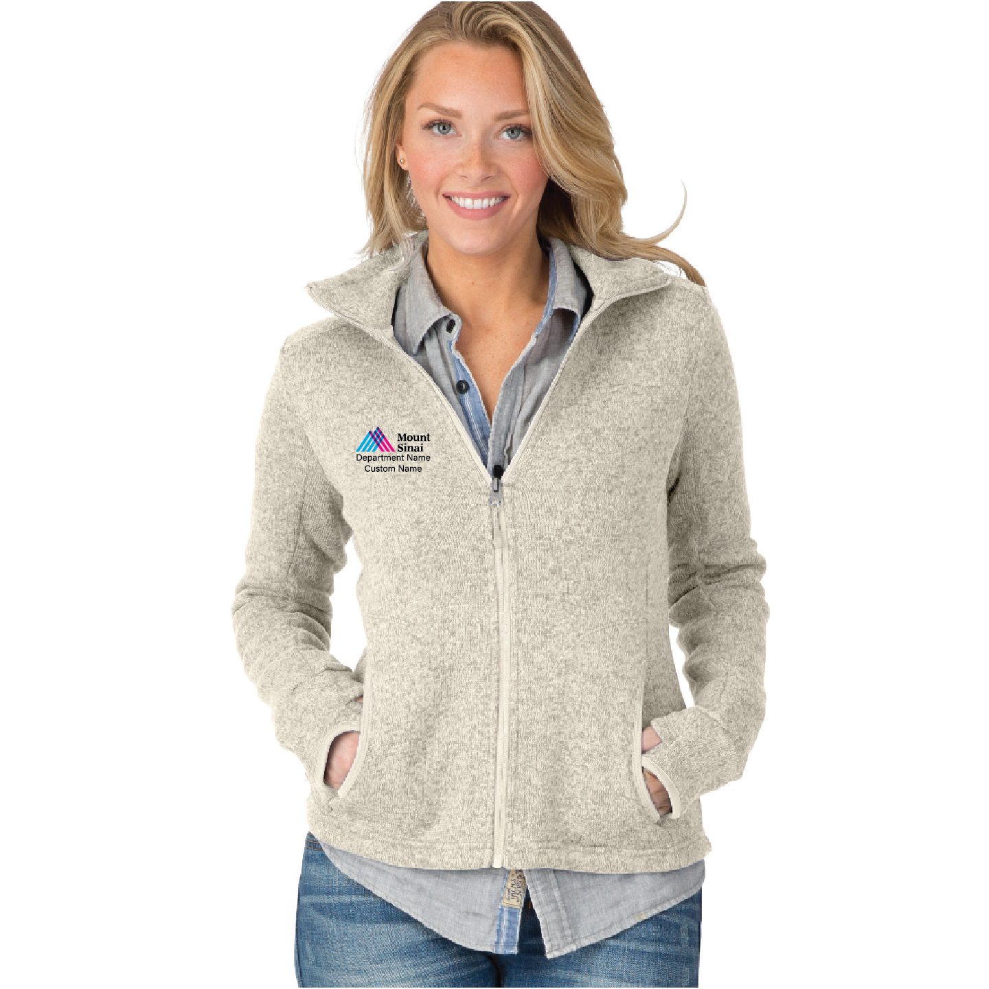 Mount Sinai Ladies Charles River Heathered Fleece Jacket