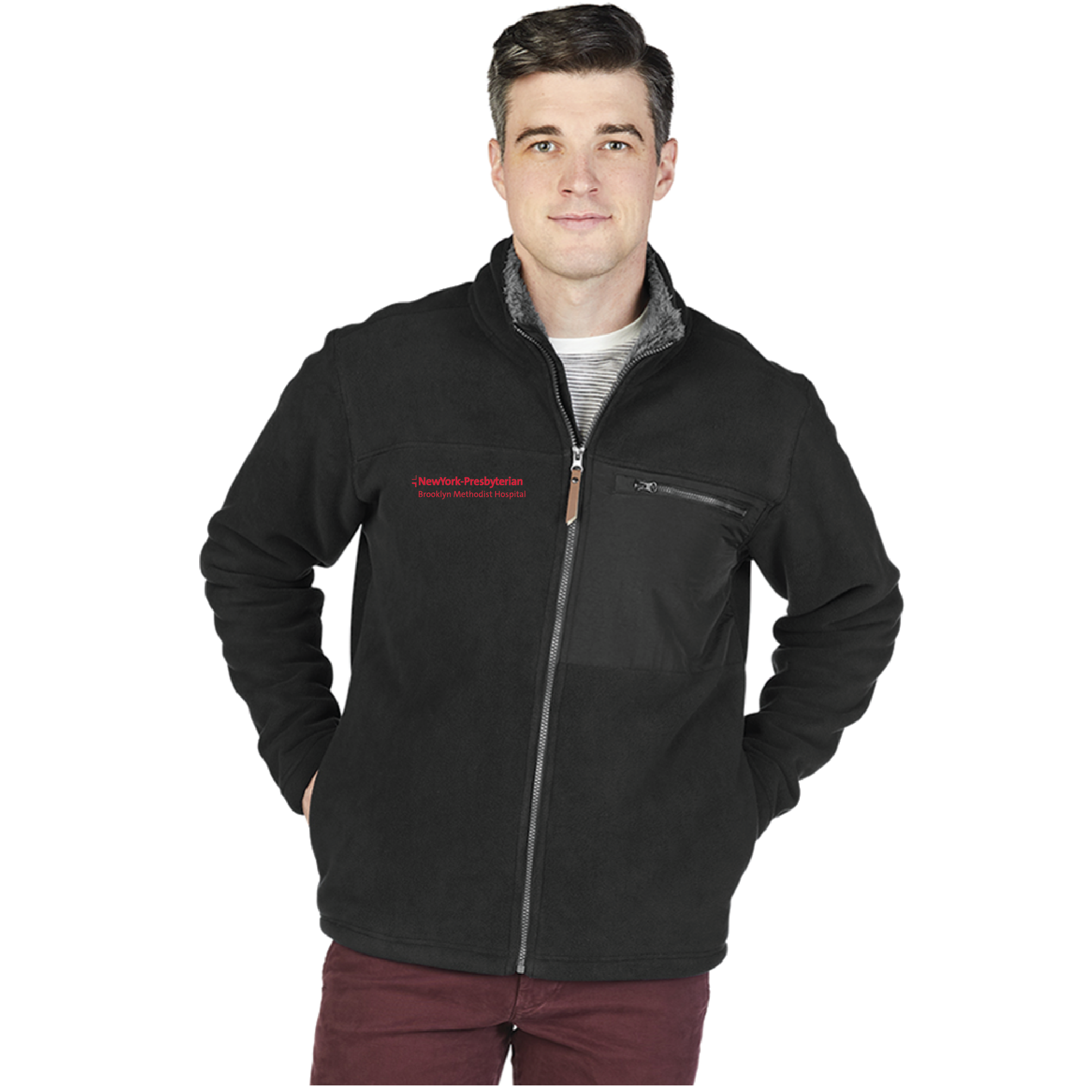 NYP Brooklyn Methodist Men s Charles River Jamestown Fuzzy Fleece