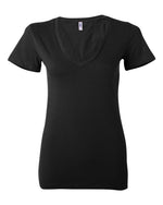 Bella Womens Deep V-Neck Jersey T-Shirt
