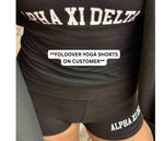 WVU Chi Omega Striped Foldover Shorts