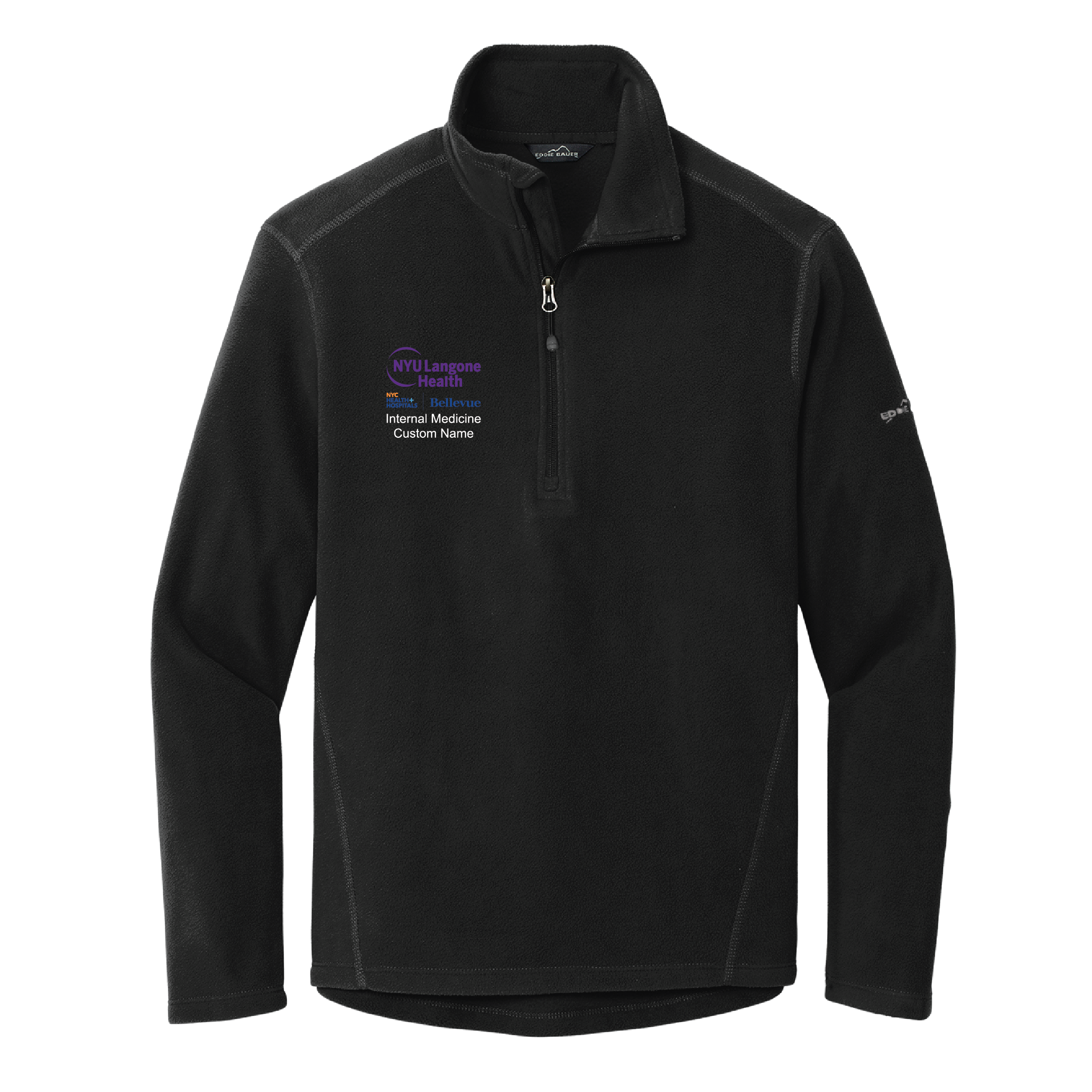 NYU Langone Eddie Bauer Men's 1/2 Zip Microfleece Jacket