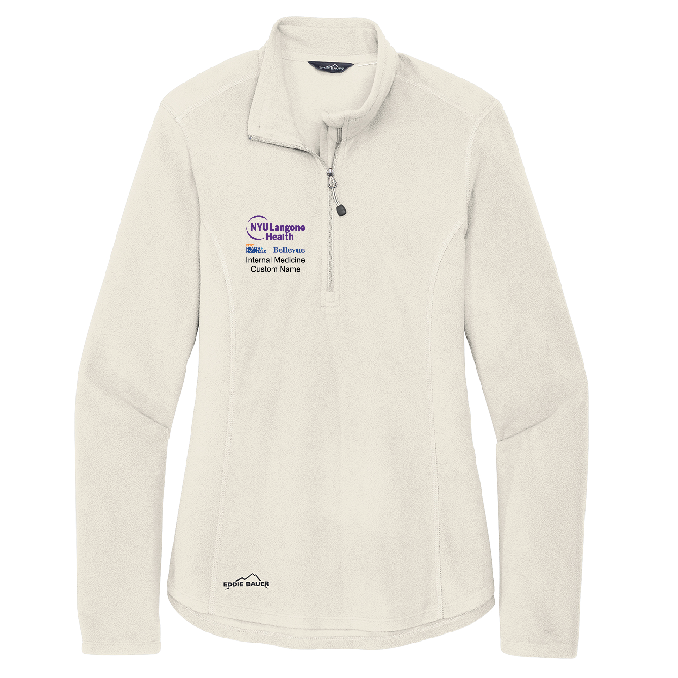 NYU Langone Eddie Bauer Ladies 1/2 Zip Microfleece Jacket