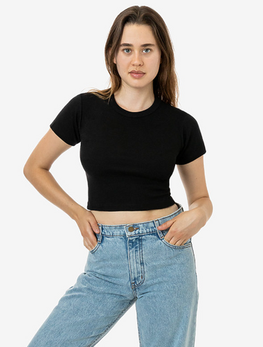 Los Angeles Baby Rib Short Sleeve Crop Tee