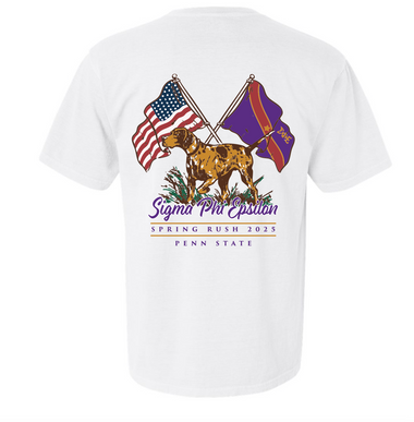 Penn State Sig Ep Dog and Flag Comfort Colors Tee