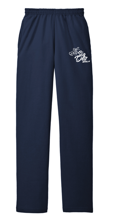 Sig Delt Locket Open Bottom Pocketed Sweatpants