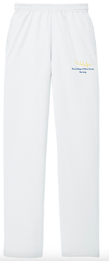 TCNJ Nursing Heartbeat Open Bottom Sweatpants with Pockets