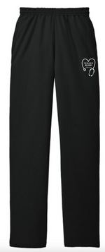 TCNJ Nursing Stethoscope Open Bottom Sweatpants with Pockets