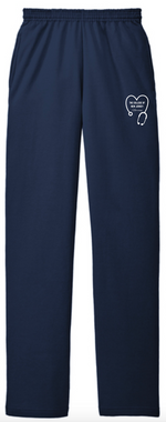 TCNJ Nursing Stethoscope Open Bottom Sweatpants with Pockets