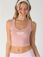 Dawg Park Ladies Performance Crop Racerback Tank w/ Built-In Bra