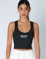 Dawg Park Ladies Performance Crop Racerback Tank w/ Built-In Bra