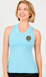 Sofibella Embroidered V-neck Racerback Tank