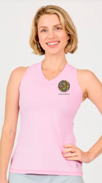 Sofibella Embroidered V-neck Racerback Tank