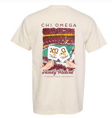FSU Chi Omega Fall 2026 Family Weekend Comfort Colors T-Shirt