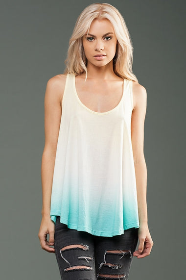 Micro Jersey Ombre Dye Racerback Drapey Tank