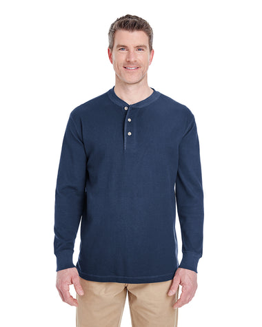 Ultraclub Long Sleeve Thermal Waffle Henley