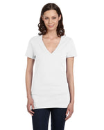 Bella Womens Deep V-Neck Jersey T-Shirt