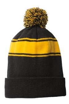 Sport-Tek Stripe Pom Pom Beanie